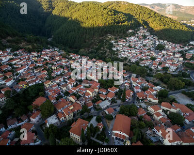Luftbild der Altstadt der Stadt Xanthi in Nordgriechenland Stockfoto