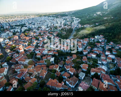 Luftbild der Altstadt der Stadt Xanthi in Nordgriechenland Stockfoto