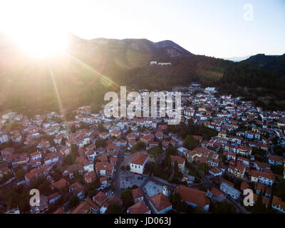Luftbild der Altstadt der Stadt Xanthi in Nordgriechenland Stockfoto
