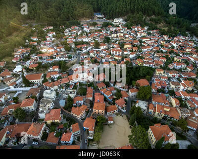 Luftbild der Altstadt der Stadt Xanthi in Nordgriechenland Stockfoto