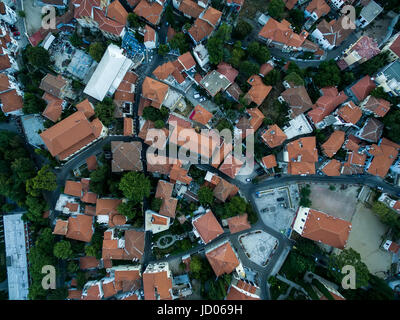 Luftbild der Altstadt der Stadt Xanthi in Nordgriechenland Stockfoto
