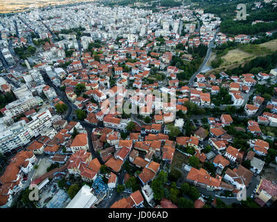 Luftbild der Altstadt der Stadt Xanthi in Nordgriechenland Stockfoto