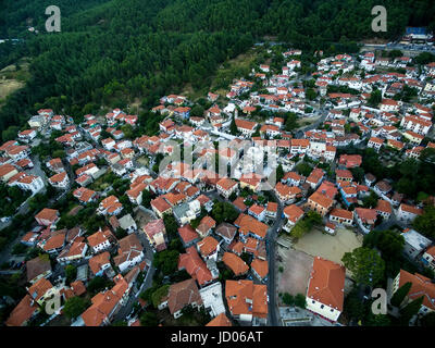 Luftbild der Altstadt der Stadt Xanthi in Nordgriechenland Stockfoto