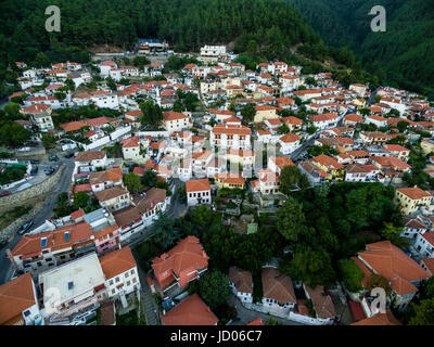 Luftbild der Altstadt der Stadt Xanthi in Nordgriechenland Stockfoto