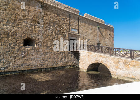 Paphos-Burg, Hafen, Erholungsgebiet, Meer, Zypern Stockfoto