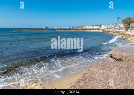 Hafen von Paphos, Erholungsgebiet, Souvenirläden, Meer, Zypern Stockfoto