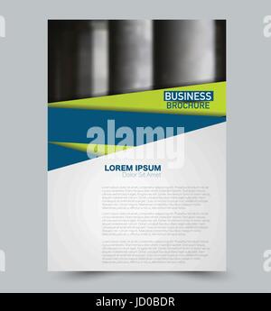 Abstrakte Flyer Design-Hintergrund. Broschüre-Vorlage. Einsetzbar für Magazin-Cover, Business Modell, Ausbildung, Präsentation, Bericht. Blau und grün Stock Vektor
