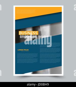 Abstrakte Flyer Design-Hintergrund. Broschüre-Vorlage. Einsetzbar für Magazin-Cover, Business Modell, Ausbildung, Präsentation, Bericht. Blau und orange Stock Vektor
