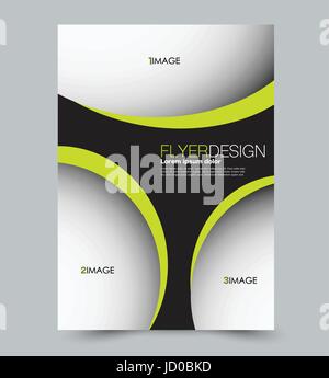 Abstrakte Flyer Design-Hintergrund. Broschüre-Vorlage. Einsetzbar für Magazin-Cover, Business Modell, Ausbildung, Präsentation, Bericht. Gelb und blac Stock Vektor