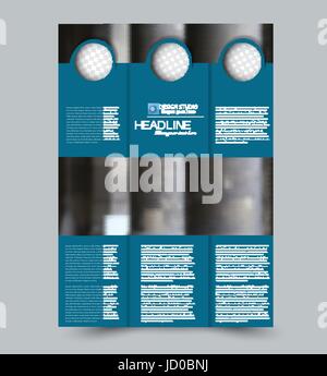 Abstrakte Flyer Design-Hintergrund. Broschüre-Vorlage. Einsetzbar für Magazin-Cover, Business Modell, Ausbildung, Präsentation, Bericht. Blaue Farbe. Stock Vektor