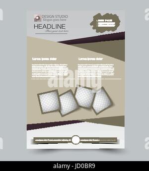 Abstrakte Flyer Design-Hintergrund. Broschüre-Vorlage. Einsetzbar für Magazin-Cover, Business Modell, Ausbildung, Präsentation, Bericht. Braune Farbe. Stock Vektor
