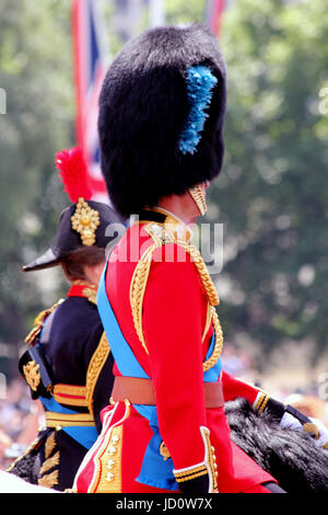 London, UK. 17. Juni 2017. Seine königliche Hoheit Prinz William und The Princess Royal Rückkehr nach Trooping die Farbe The Queens Birthday Parade Credit: Chris Carnell/Alamy Live News Stockfoto