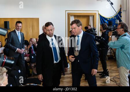 Kiel, Deutschland. 18. Juni 2017. Die Verleihung des Preises Weltwirtschaft 2017 des Kieler Instituts für Weltwirtschaft während der Kieler Woche 2017 © Björn Deutschmann/Alamy Live-Nachrichten Stockfoto