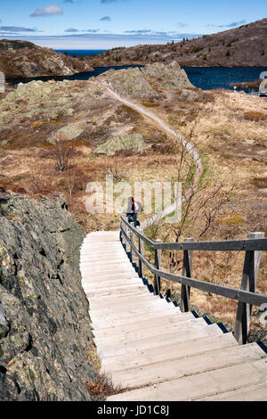 Wanderwege am Signal Hill - St. John's, Avalon Halbinsel, Neufundland, Kanada Stockfoto