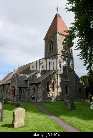 Kirche Saint Beunos in Berriew Dorf powys Mitte wales großbritannien Stockfoto