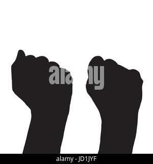 Das Konzept des politischen Kampfes. Hände in Form einer Faust. Illustration für Ihr Design. Stock Vektor