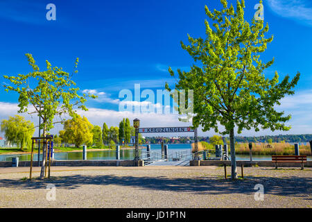 Hafen Sie in Kreuzlingen Stadt mit dem Bodensee. Kreuzlingen ist die größte Stadt im Kanton Thurgau, Schweiz Stockfoto