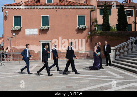 Venedig, 17.06.2017 Ehe Campello-Morata - Samstag, 17. Juni um 17 dieses Jahr 2017 sind Alice Campello und Alvaro Morata Hochzeitszeremonien während der Zeremonie in der Kirche des Erlösers in Venedig gefeiert. Stockfoto