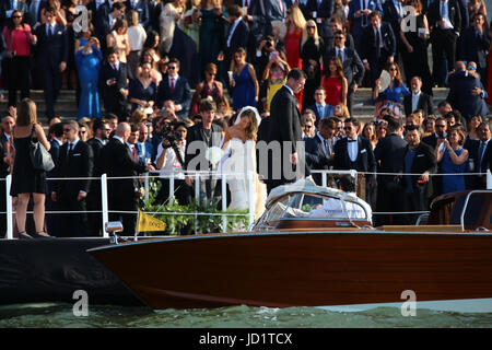 Venedig, 17. Juni 2017 Ehe Campello-Morata - Samstag 17. Juni um 17:00 in diesem Jahr 2017 Alice Campello und Alvaro Morata bei Trauung verworren sind in der Kirche Il Redentore in Venedig gefeiert- Stockfoto