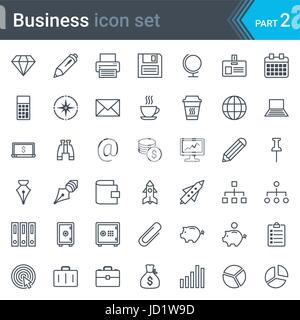 Business Symbolsatz einfach dünn isolierten auf weißen Hintergrund Stock Vektor