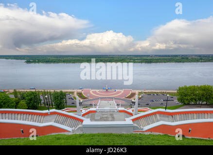 Chkalov Treppe in Nischni Nowgorod. Russland. Stockfoto