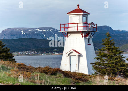 Woody Point Lighthouse - Woody Point, Gros Morne National Park, Neufundland, Kanada Stockfoto