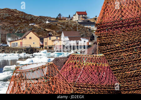 Blick auf die Stadt Twillingate von Twillingate Harbour - Neufundland, Kanada Stockfoto