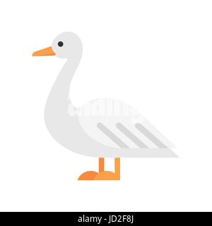 Vektorgrafik flachen Stil der Ente. Symbol für das Web. Isoliert auf weißem Hintergrund. Stock Vektor