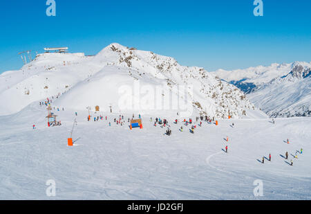 Val Thorens Skigebiet in den Alpen, Frankreich Stockfoto