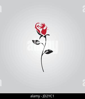 Vektor-Illustration einer rose Silhouette isoliert Stock Vektor