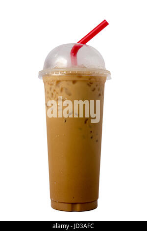 Geeiste Kaffee isoliert auf weißem Hintergrund. Stockfoto