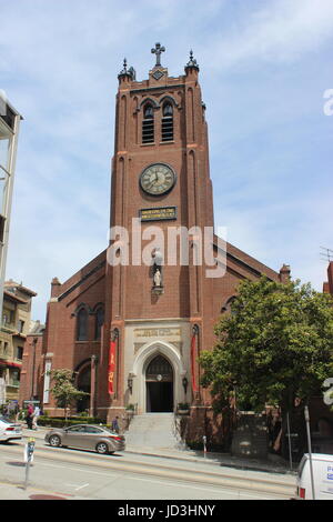 Old St. Mary Cathedral, Chinatown, San Francisco, Kalifornien Stockfoto