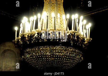 Nahaufnahme von einem Kronleuchter im Inneren des königlichen Palastes in Turin, Italien auf 13.10.2015 Stockfoto