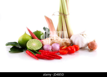 Asiatische Kräuter und scharfes "Tom Yum" Zutaten Essen Stockfoto