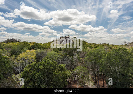 Mexikanischen Dschungel Panorama. Kalakmul Stockfoto