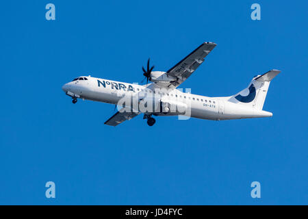 Kaivopuisto Flugschau 2017 in Helsinki, Finnland. ATR-72-500 mit Nordic Regional Airlines Ltd. Stockfoto