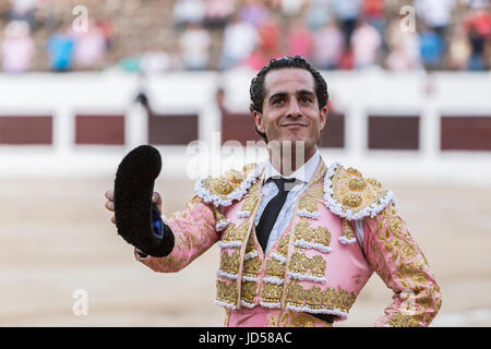 Ivan Fandiño Barros (Orduña, Vizcaya, Spanien, 29. September 1980 - Mont-de-Marsan, Landes, Frankreich, 17. Juni 2017) war ein Torero Spanisch. Stockfoto