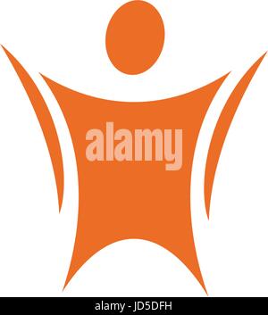 Isolierte abstrakte orange Farbe menschlichen Körper in Bewegung-Silhouette-Logo auf weißem Hintergrund-Vektor-illustration Stock Vektor