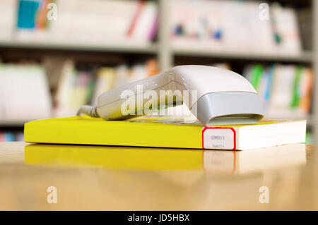 Bibliothek bar Code Scanner, die Bibliothek notwendige Ausrüstung. Stockfoto