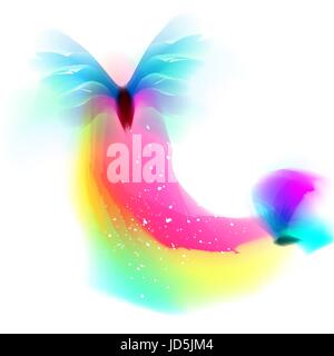 Aquarell romantischen Schmetterling isoliert Vector Illustration Sommer Vorlage für Hochzeit, Valentinstag, Muttertag, Geburtstag, Einladungen. Stock Vektor