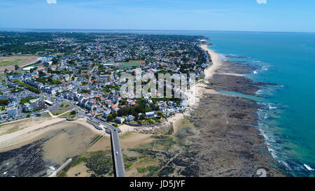 Luftbild auf Pornichet Pointe du Bec in Loire Atlantique, Frankreich Stockfoto