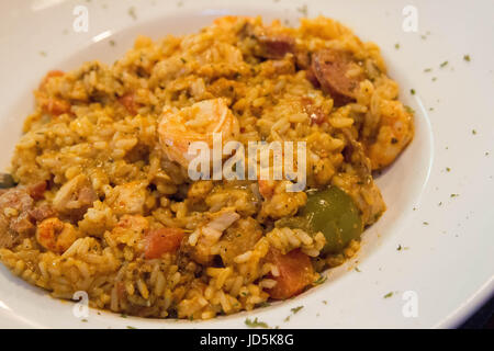 Frisch zubereitete Jambalaya Stockfoto