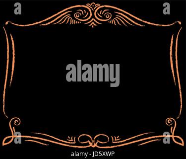 Vintage gold Frame auf schwarz. Stock Vektor