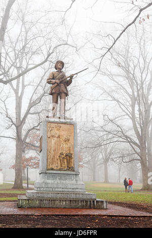 Leise Sam, Statue des konföderierten Soldaten, in Universität von North Carolina-Chapel Hill, UNC. Stockfoto