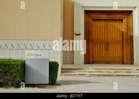 Blick von der Education City Complex von Qatar Foundation, derzeit im Bau in Doha ins Leben gerufen. Freuen Sie sich auf mehreren westlichen Universitäten Stockfoto