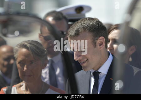 Paris, Frankreich. Juni 2017. Julien Mattia / Le Pictorium - Emmanuel Macron auf der Paris Air Show - 19/06/2017 - Frankreich / Le Bourget - Emmanuel Macron der französische Präsident eröffnet die Paris Air Show Le Bourget. Kredit: LE PICTORIUM/Alamy Live News Stockfoto