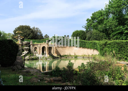 Fontain Giglio in Villa Doria Pamphili an der Via Aurelia Antica Stockfoto