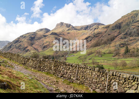 Great Langdale und Langdale Pikes, Nationalpark Lake District, Cumbria, England, UK Stockfoto