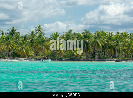 Naturpool auf Saona Island in der Karibik in der Dominikanischen Republik. Stockfoto