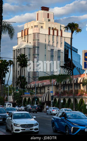 Art-deco-Sunset Tower Hotel auf dem Sunset Strip in Los Angeles, Kalifornien Stockfoto